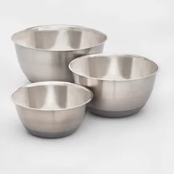 3pc Stainless Steel Non-Slip Mixing Bowls - Made By Design