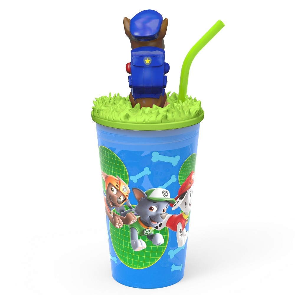slide 2 of 4, PAW Patrol Marshall Plastic Cup with Lid and Straw Blue/Green - Zak Designs, 15 oz