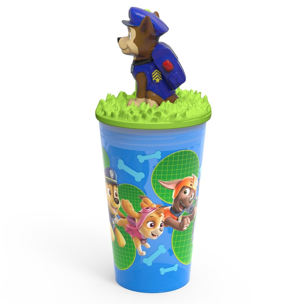 slide 3 of 4, PAW Patrol Marshall Plastic Cup with Lid and Straw Blue/Green - Zak Designs, 15 oz