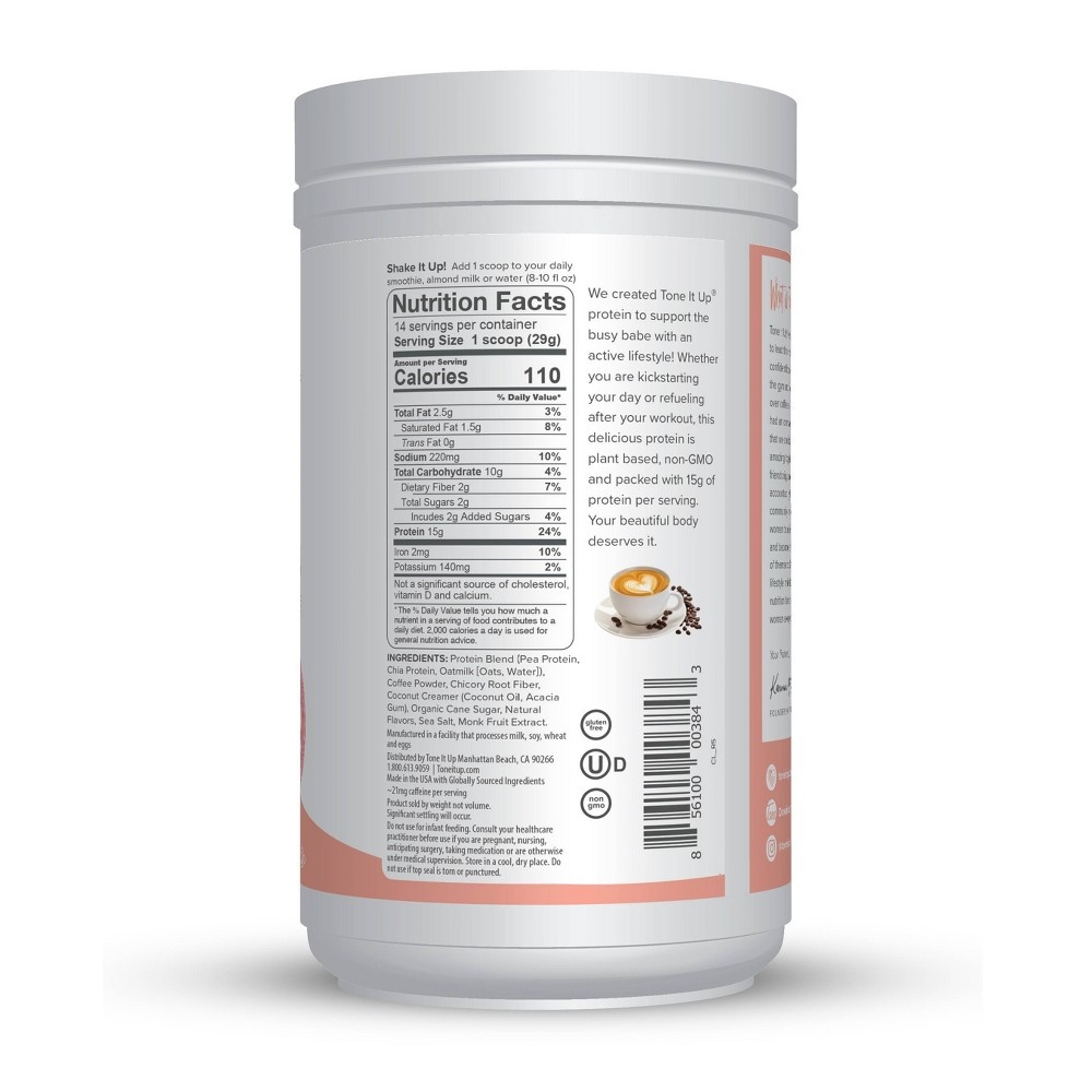 slide 2 of 2, Tone It Up Plant Based Protein Powder Cafe Latte, 11.36 oz