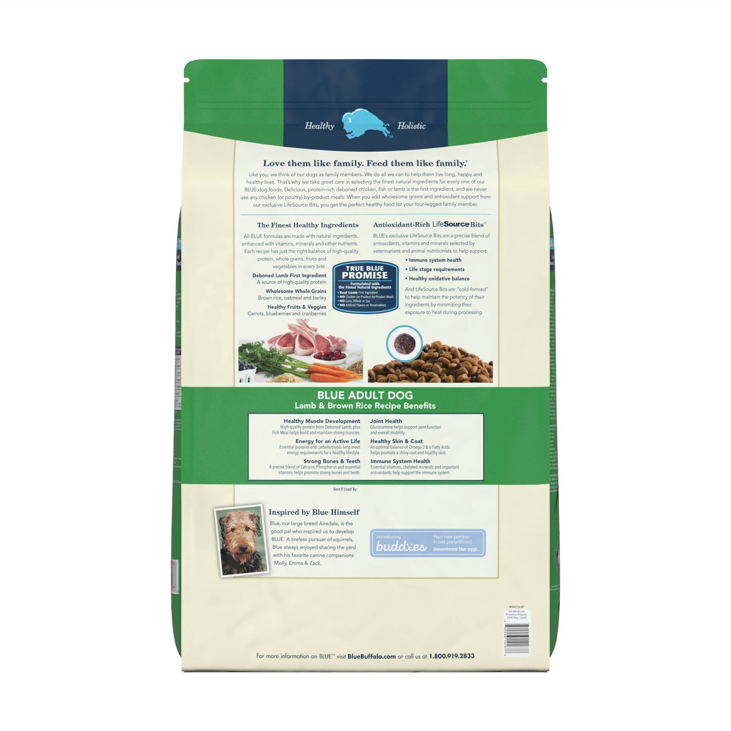slide 4 of 9, Blue Buffalo Life Protection Formula Natural Adult Dry Dog Food with Lamb and Brown Rice - 24lbs, 24 lb