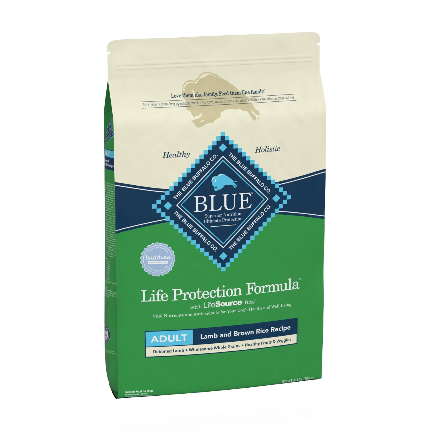 slide 2 of 9, Blue Buffalo Life Protection Formula Natural Adult Dry Dog Food with Lamb and Brown Rice - 24lbs, 24 lb