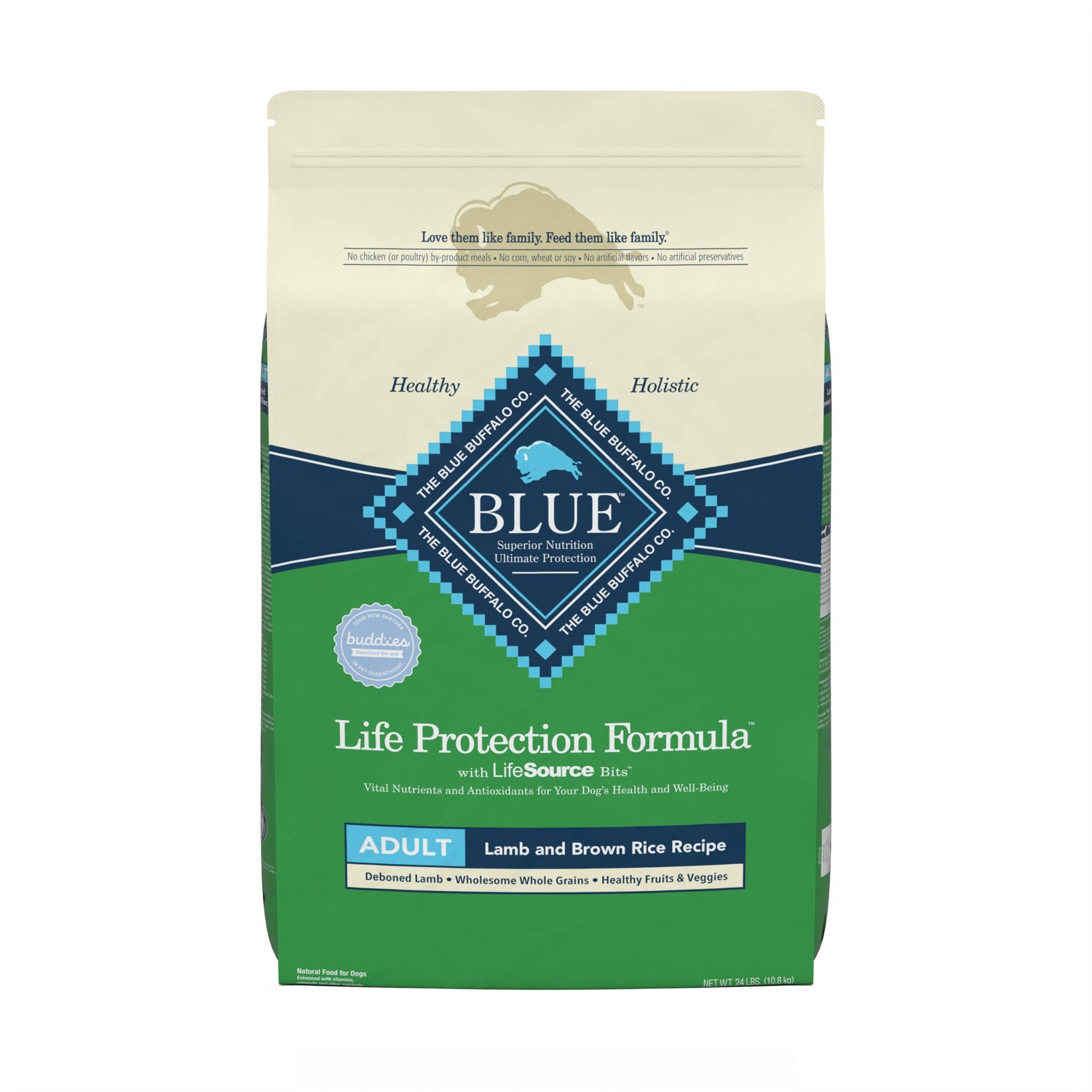 slide 5 of 9, Blue Buffalo Life Protection Formula Natural Adult Dry Dog Food with Lamb and Brown Rice - 24lbs, 24 lb