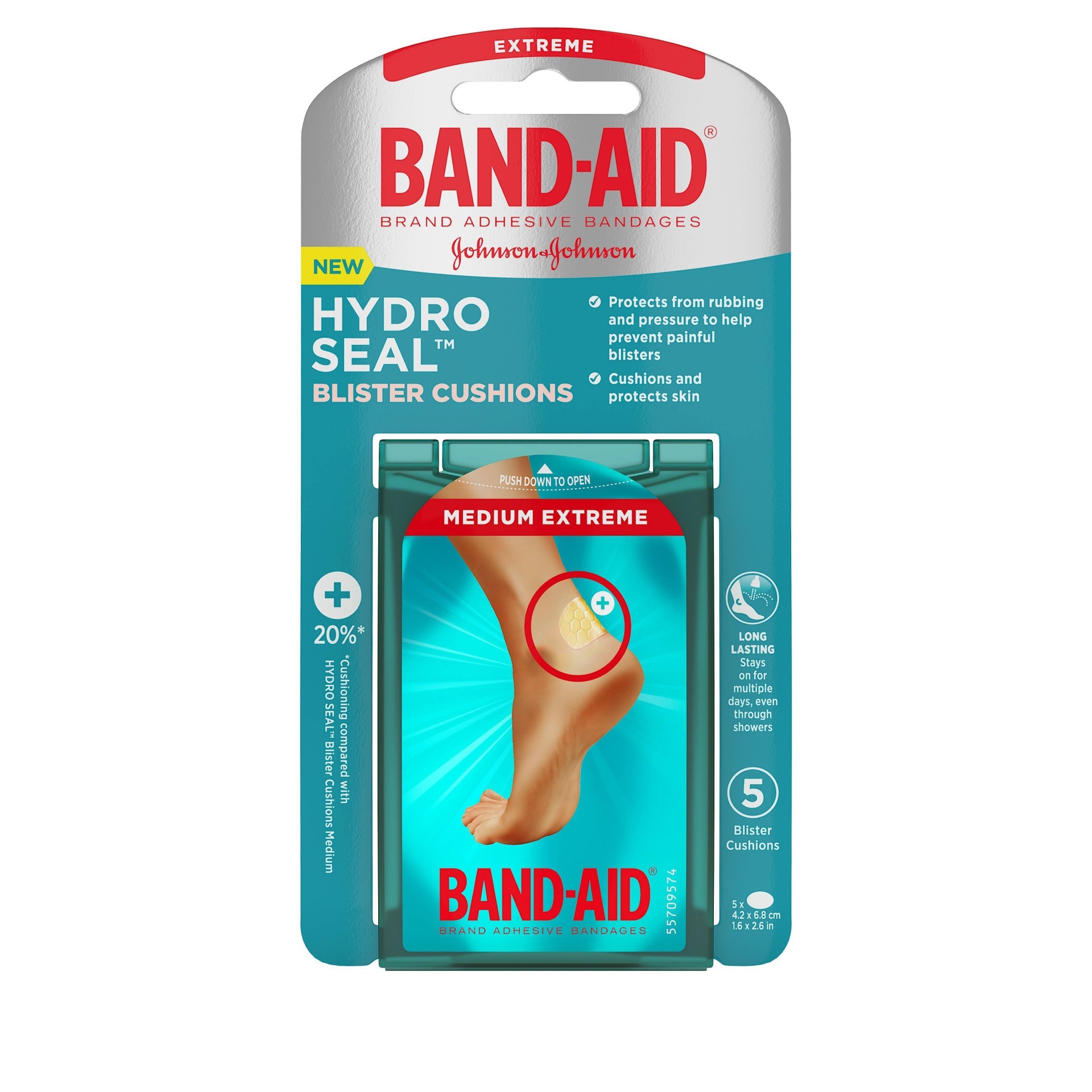 slide 1 of 8, Band-Aid Brand Hydro Seal Bandages Blister Cushion Medium - 5ct, 5 ct