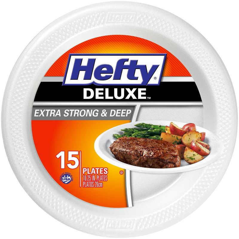 slide 1 of 6, Hefty Deluxe Extra Strong & Deep Disposable Plates - 15ct, 15 ct