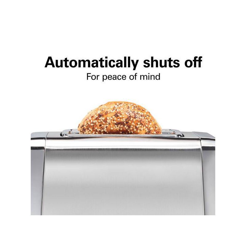 slide 7 of 8, Hamilton Beach Modern Chrome 2-Slice Toaster - 22785: Stainless Steel, Bagel & Defrost Options, Extra Wide Slots, 1 ct
