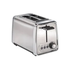 Hamilton Beach Modern Chrome 2-Slice Toaster - 22785: Stainless Steel, Bagel & Defrost Options, Extra Wide Slots