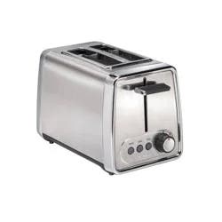 Hamilton Beach Modern Chrome 2-Slice Toaster - 22785: Stainless Steel, Bagel & Defrost Options, Extra Wide Slots