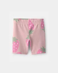 Carter's Toddler Girl Strawberry Bike Shorts - Pink Blush 4T