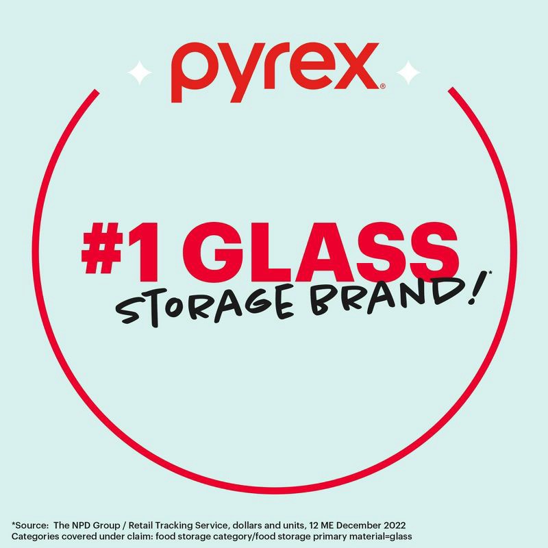 slide 8 of 8, Pyrex 10pc FreshLock Glass Storage Set: Heat & Break-Resistant, Microwave & Dishwasher Safe, Glass Containers with Lids, 10 ct