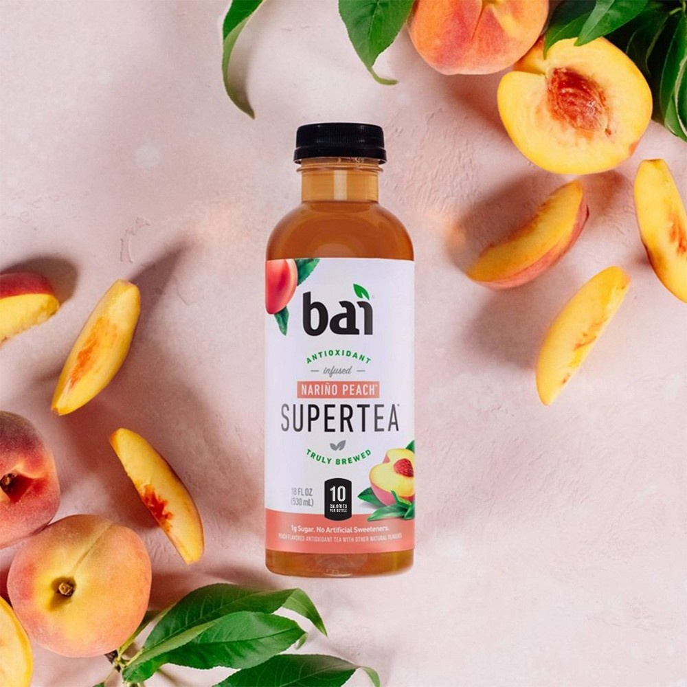 slide 3 of 5, Bai Narino Peach Super Tea / Bottles, 6 ct, 18 fl oz