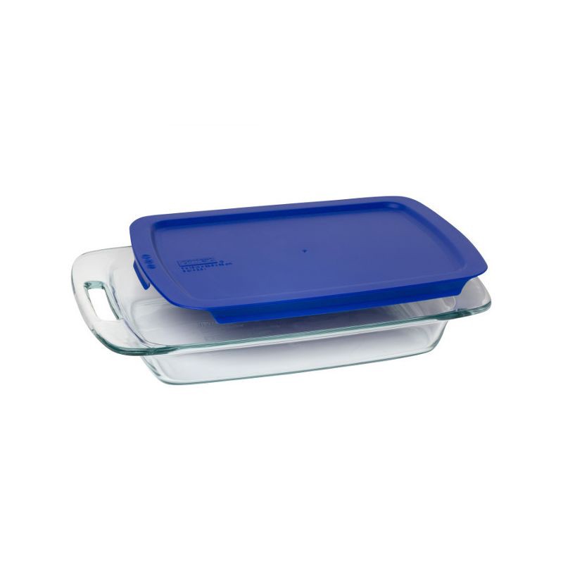 slide 1 of 1, Pyrex 3qt Easy Grab Baking Pan with Lid, 3 qt