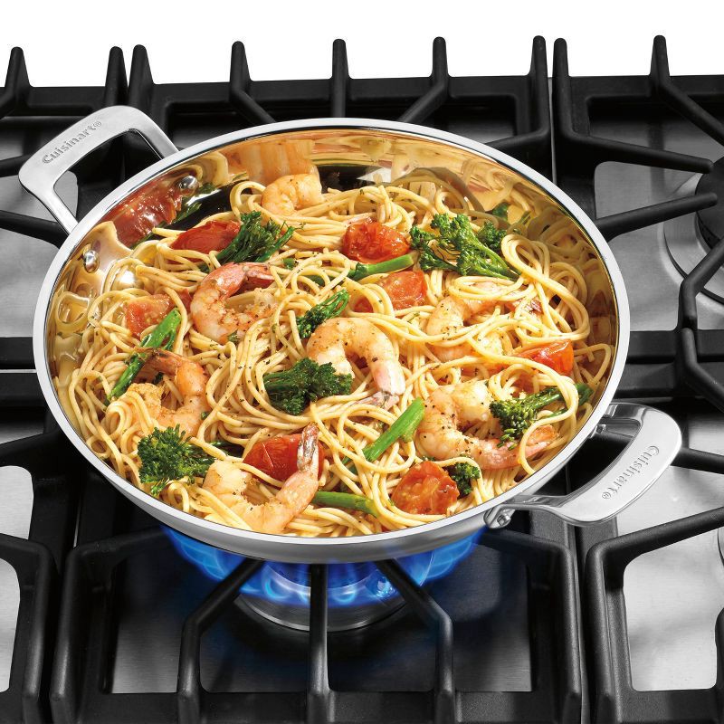 slide 2 of 4, Cuisinart Classic 12" Stainless Steel Everyday Pan with Cover - 8325-30D: Oven-Safe, Dishwasher-Safe, Tempered Glass Lid, 1 ct