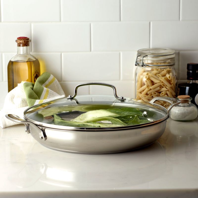 slide 3 of 4, Cuisinart Classic 12" Stainless Steel Everyday Pan with Cover - 8325-30D: Oven-Safe, Dishwasher-Safe, Tempered Glass Lid, 1 ct