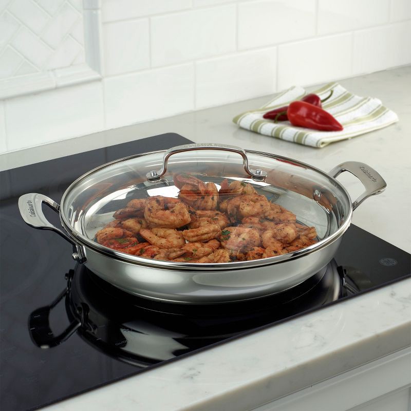 slide 4 of 4, Cuisinart Classic 12" Stainless Steel Everyday Pan with Cover - 8325-30D: Oven-Safe, Dishwasher-Safe, Tempered Glass Lid, 1 ct