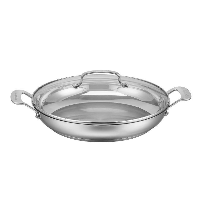 slide 1 of 4, Cuisinart Classic 12" Stainless Steel Everyday Pan with Cover - 8325-30D: Oven-Safe, Dishwasher-Safe, Tempered Glass Lid, 1 ct