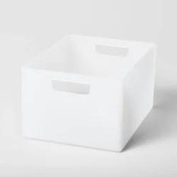 Extra Large 12" x 9" x 6.5" Plastic Bathroom Organizer Bin with Handles White Frozen - Brightroom™