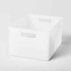 Extra Large 12" x 9" x 6.5" Plastic Bathroom Organizer Bin with Handles White Frozen - Brightroom™