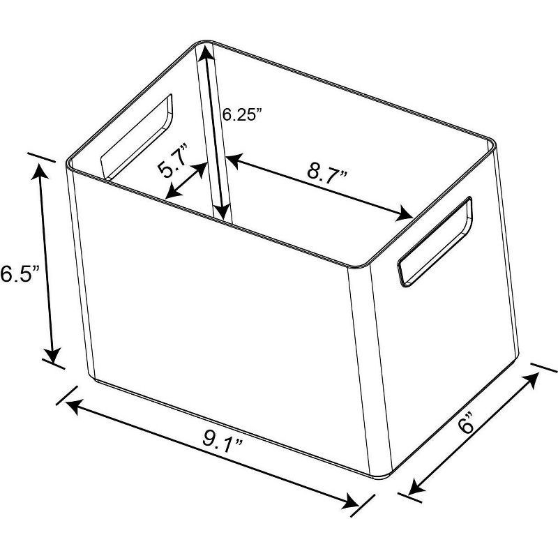 slide 5 of 6, Large 9" x 6" x 6.5" Bathroom Organizer Bin with Handles Clear - Brightroom™: Polypropylene Storage Solution, 1 ct