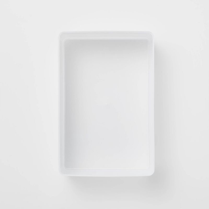 slide 3 of 6, Large Plastic Bathroom Tray Clear - Brightroom™: Organizer Bin, Small Polypropylene Tray, Spot Clean, 9"x6"x3.25", 1 ct