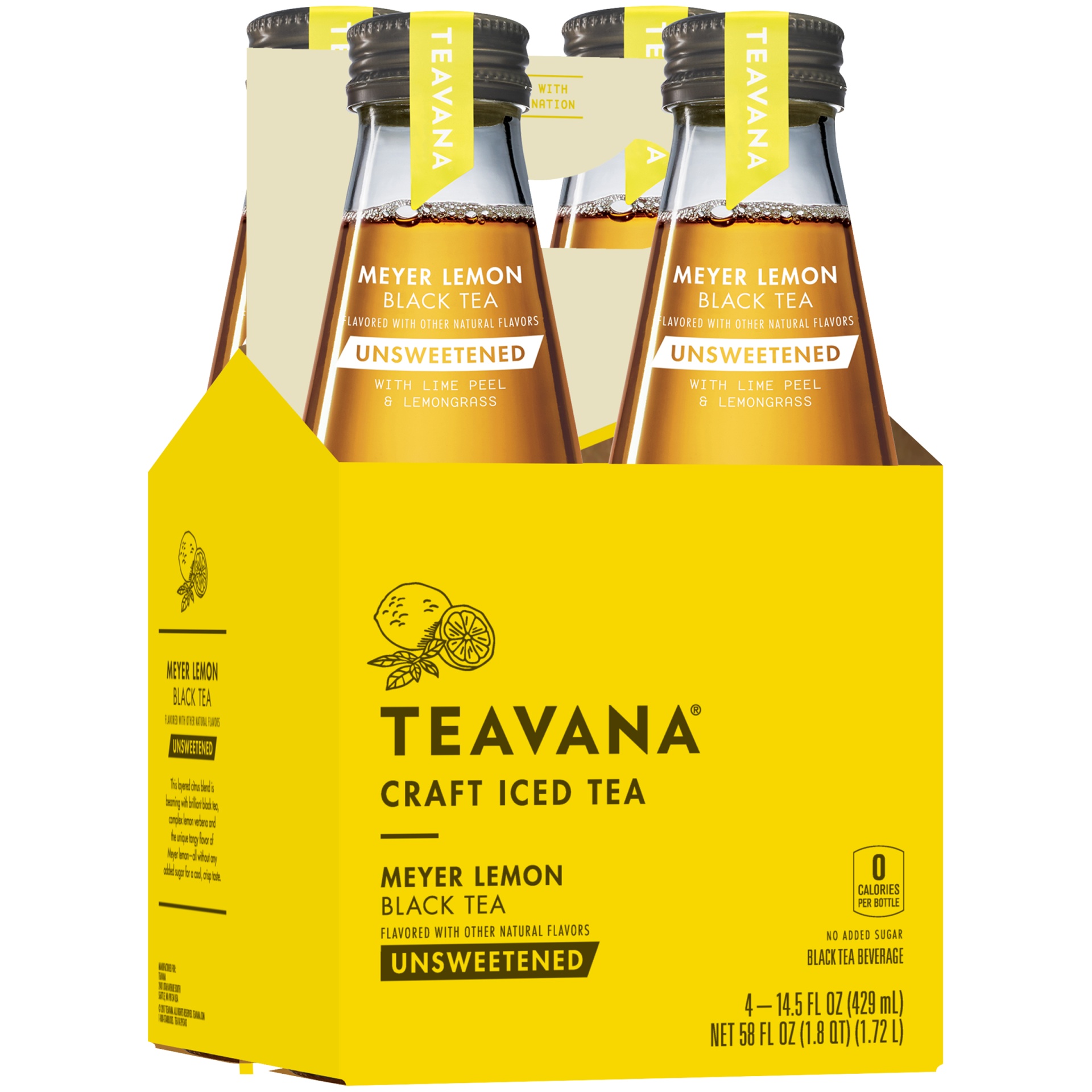slide 1 of 3, Teavana Meyer Lemon Unsweetened Iced Black Tea, 4 ct; 14.5 fl oz