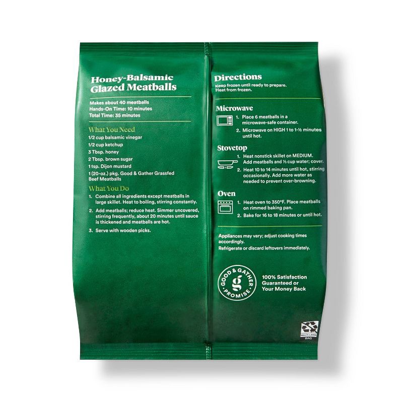 slide 3 of 4, All Natural USDA Grassfed Beef Meatballs - Frozen - 20oz - Good & Gather™, 20 oz