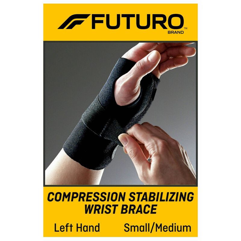 slide 2 of 8, FUTURO Compression Stabilizing Wrist Brace, Left Hand, S/M, 1 ct