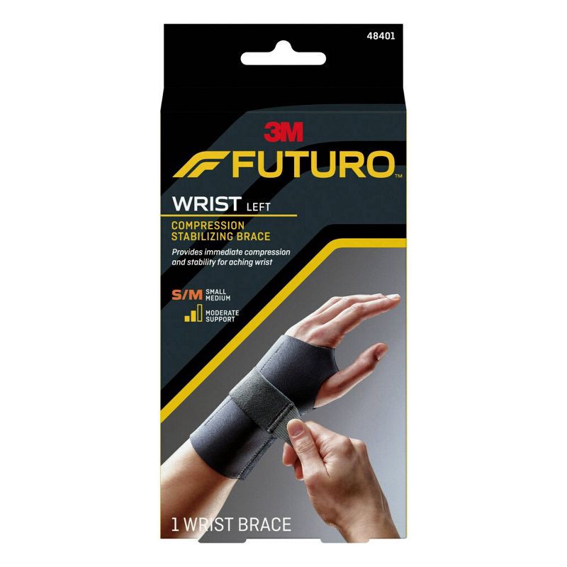 slide 1 of 8, FUTURO Compression Stabilizing Wrist Brace, Left Hand, S/M, 1 ct