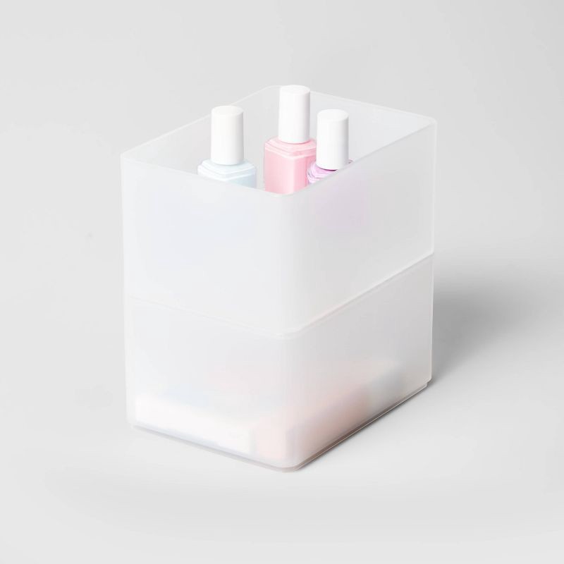 slide 4 of 6, Medium Plastic Bathroom Tray Clear - Brightroom™, 1 ct