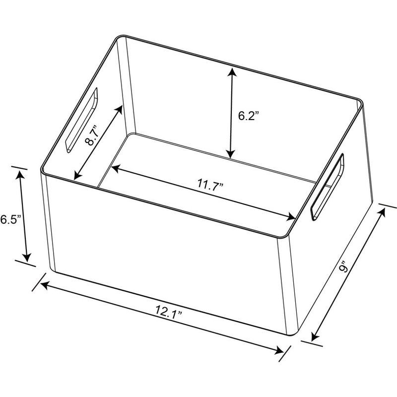 slide 6 of 6, Extra Large 12" x 9" x 6.5" Plastic Bathroom Organizer Bin with Handles Black - Brightroom™: Storage Bin, Polypropylene, 1 ct