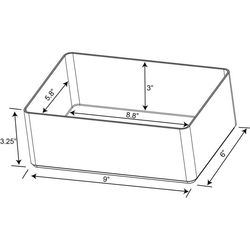 slide 6 of 6, Large Plastic Bathroom Tray Black - Brightroom™: Organizer Tray, Polypropylene, Spot Clean, 9" Depth, 6" Width, 1 ct