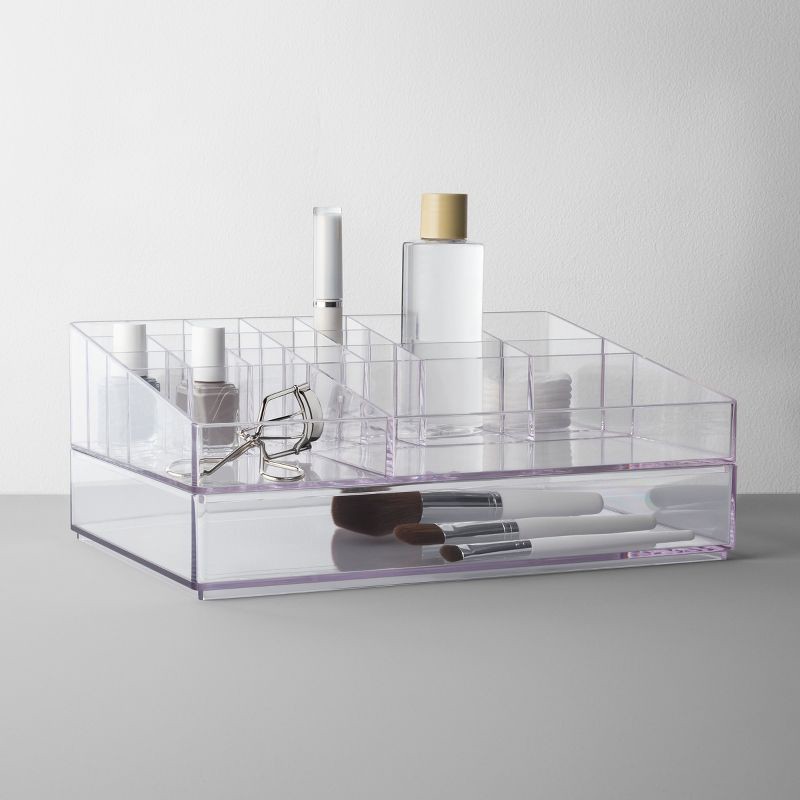 slide 5 of 7, Large 12" x 8" x 2" Plastic Organizer Tray Clear - Brightroom™: Bathroom Acrylic Organizer Bin, 1 ct