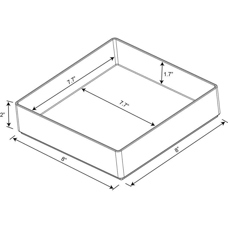slide 7 of 7, Medium 8" x 8" x 2" Plastic Organizer Tray Clear - Brightroom™, 1 ct