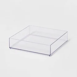 Medium 8" x 8" x 2" Plastic Organizer Tray Clear - Brightroom™