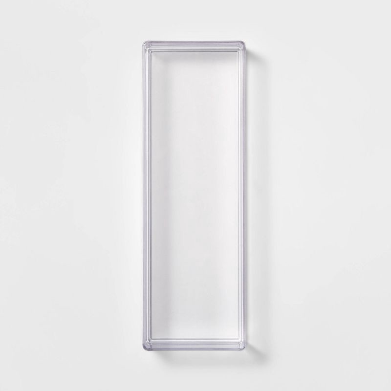 slide 3 of 4, Medium 12" x 4" x 2" Plastic Organizer Tray Clear - Brightroom™, 1 ct