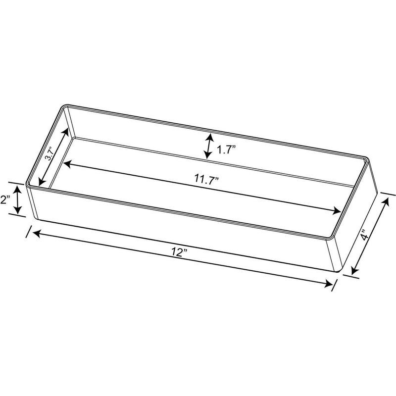 slide 6 of 6, Medium 12" x 4" x 2" Plastic Organizer Tray Clear - Brightroom™, 1 ct