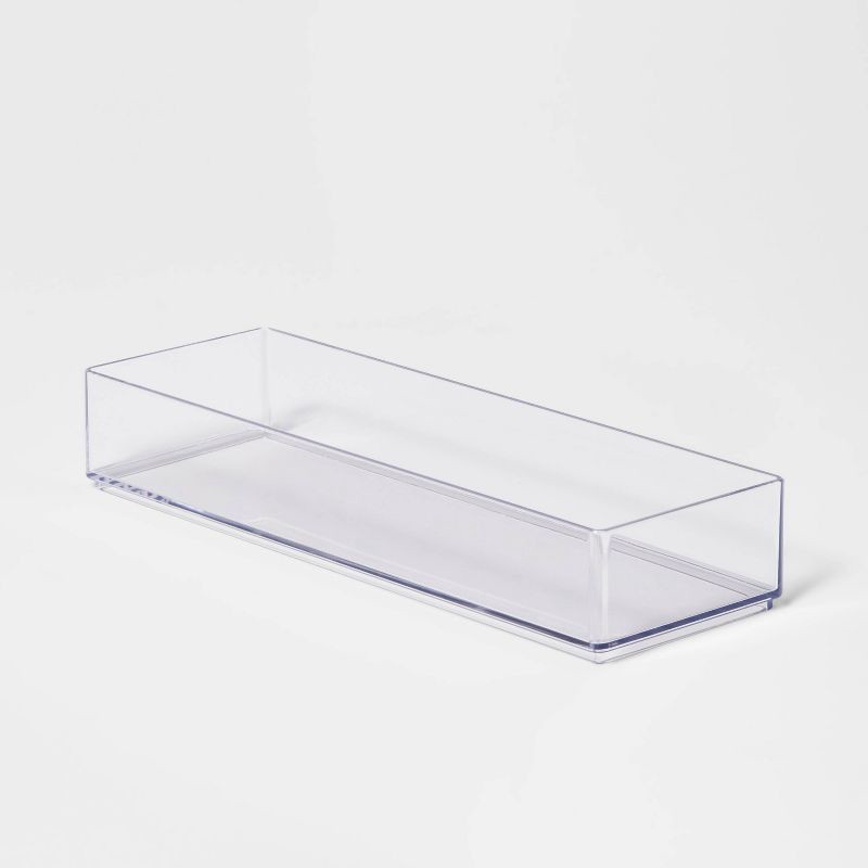 slide 1 of 6, Medium 12" x 4" x 2" Plastic Organizer Tray Clear - Brightroom™, 1 ct