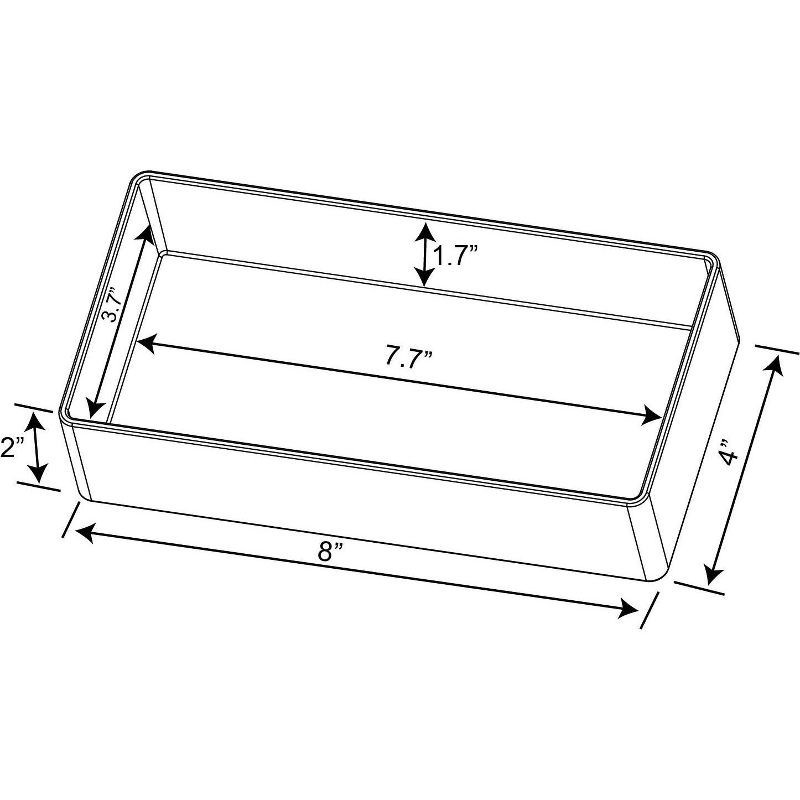 slide 6 of 6, Small 8" x 4" x 2" Plastic Organizer Tray Clear - Brightroom™, 1 ct