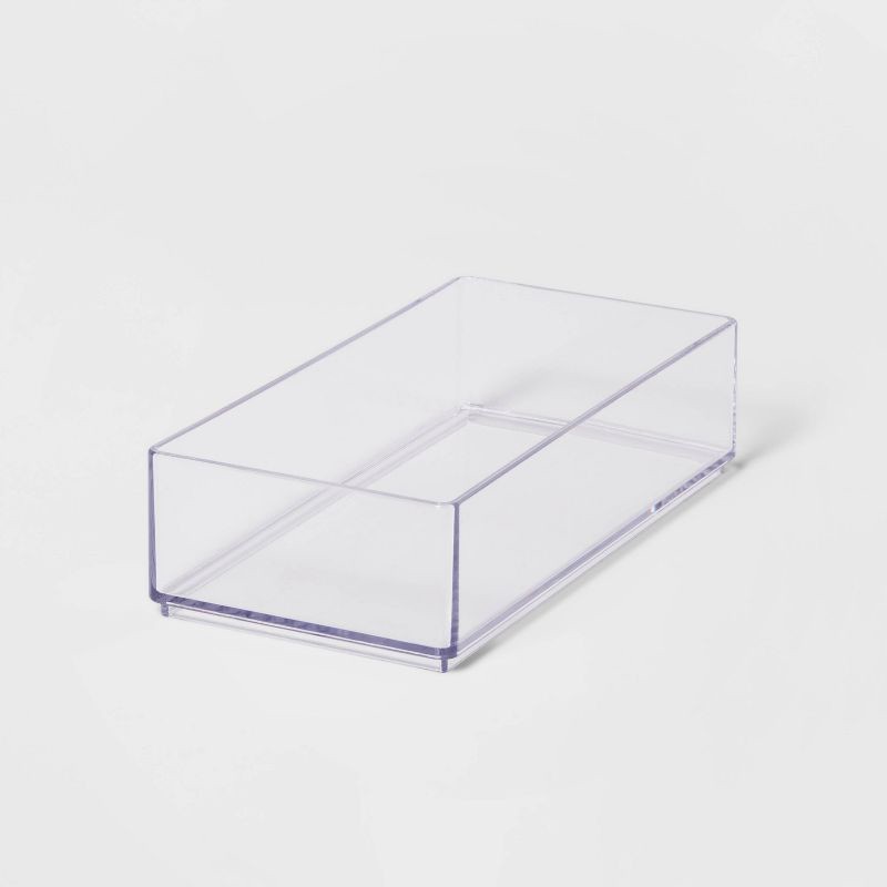 slide 1 of 4, Small 8" x 4" x 2" Plastic Organizer Tray Clear - Brightroom™, 1 ct