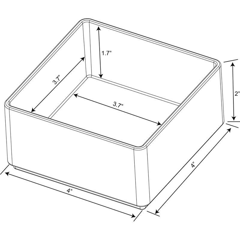 slide 6 of 6, Small 4" x 4" x 2" Plastic Organizer Tray Clear - Brightroom™, 1 ct