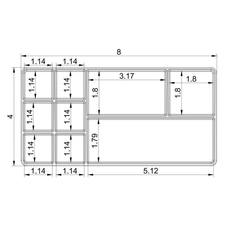 slide 5 of 6, Bathroom Plastic 9 Slot Mixed Cosmetic Organizer Clear - Brightroom™: Makeup & Vanity Organizer Tray for Bathroom Countertop, 1 ct