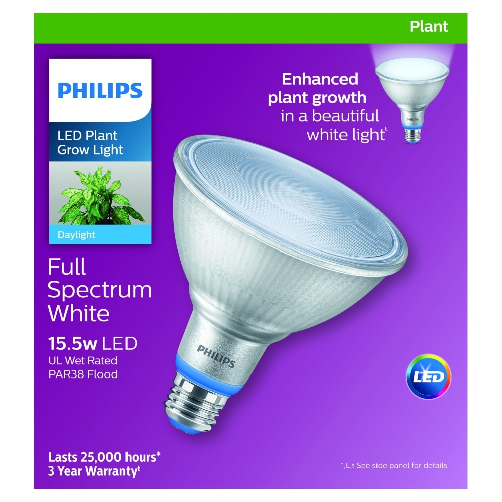 slide 1 of 1, Philips 15.5-Watt Medium Par38 Led Plant Grow Light Bulb, 1 ct