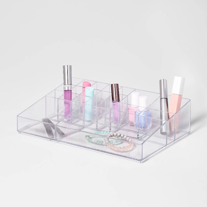 slide 4 of 7, Bathroom Plastic Extra Large Cosmetic Organizer Clear - Brightroom™, 1 ct