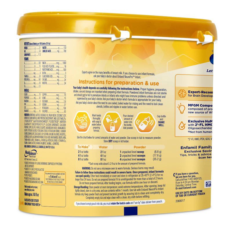 slide 15 of 15, Enfamil NeuroPro Powder Infant Formula - 20.7oz: Milk-Based, Non-GMO, Gluten-Free, Added Prebiotics, Brain & Immune Support, 20.7 oz
