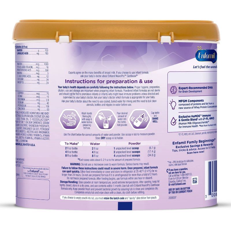 slide 13 of 13, Enfamil NeuroPro Gentlease Powder Infant Formula - 19.5oz, 19.5 oz