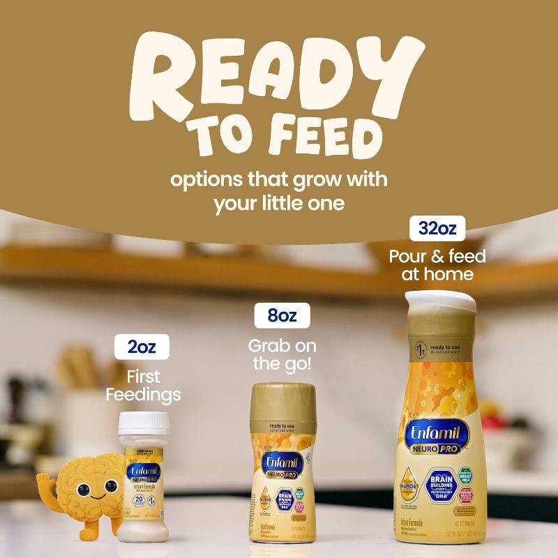 slide 13 of 15, Enfamil NeuroPro Ready to Feed Infant Formula Bottles - 2 fl oz Each/6ct, 6 ct; 2 fl oz