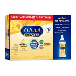 Enfamil NeuroPro Ready to Feed Infant Formula Bottles - 2 fl oz Each/24ct: Non-GMO, Gluten-Free, Added Prebiotics