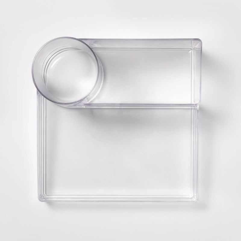 slide 3 of 6, Bathroom Plastic Hair Accessory Organizer Clear - Brightroom™: Countertop Vanity Storage Tray, 8"x8"x5.3", 1 ct