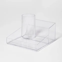 Bathroom Plastic Hair Accessory Organizer Clear - Brightroom™: Countertop Vanity Storage Tray, 8"x8"x5.3"