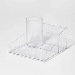 Bathroom Plastic Hair Accessory Organizer Clear - Brightroom™: Countertop Vanity Storage Tray, 8"x8"x5.3"